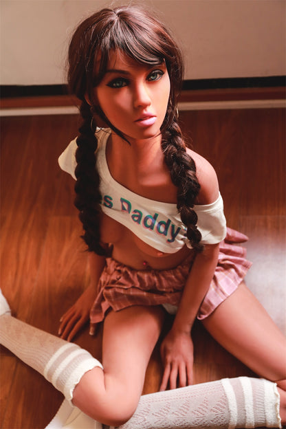 153cm Female S Figure Sex Dolls for Men, Light Brown, TPE, Brown Wig and Random Wig