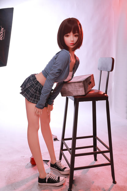 Sex Toys Female 105cm Sex Dolls for Men, Tpe, Natural, Brown eyes, Brown eyes, short brown hair & Random wig