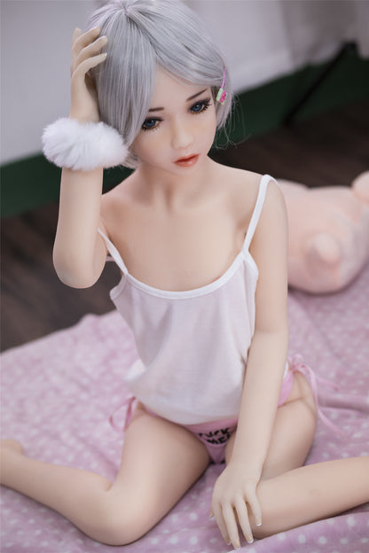 Sex Toys for Men Sex Dolls 100cm Flat , Tpe, Natural, Blue eyes, silver white short hair, brown long hair/golden long hair