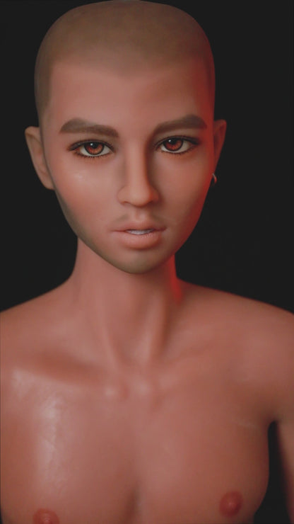 140cm Male Sex Dolls, Dildos, Light brown, Tpe, Brown Eyes, Golden Short Hair and Brown Short Hair